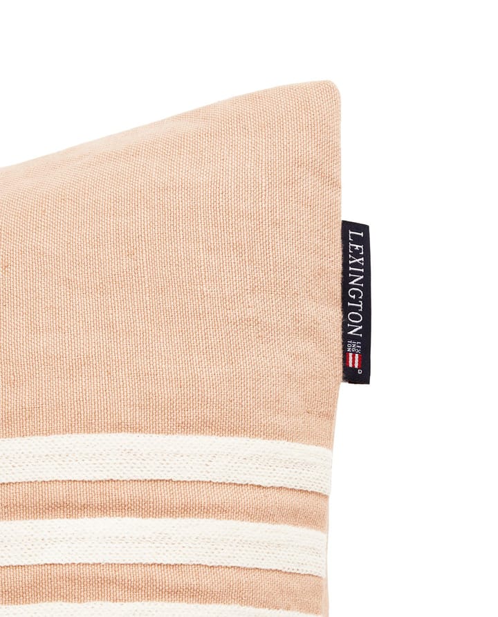Emboidery Striped Linen/Cotton pudebetræk 50x50 cm, Beige-white Lexington