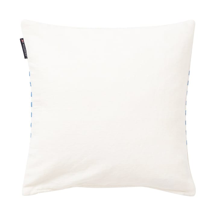 Emboidery Striped Linen/Cotton pudebetræk 50x50 cm - Off White-blue - Lexington