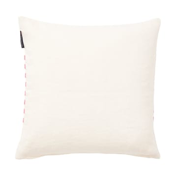 Emboidery Striped Linen/Cotton pudebetræk 50x50 cm - Off White-red - Lexington