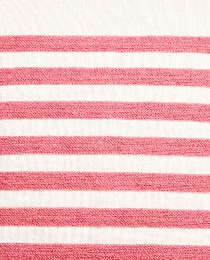 Emboidery Striped Linen/Cotton pudebetræk 50x50 cm, Off White-red Lexington