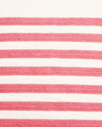 Emboidery Striped Linen/Cotton pudebetræk 50x50 cm - Off White-red - Lexington