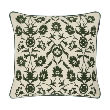 Flower Embroidered Wool Mix pudebetræk 50x50 cm - Light beige-green - Lexington