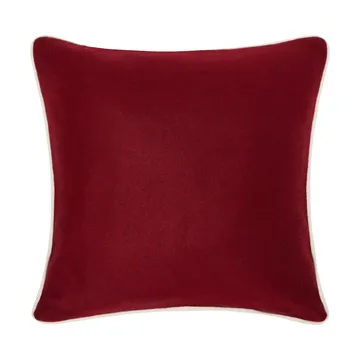 Flower Embroidered Wool Mix pudebetræk 50x50 cm - Red-Light beige - Lexington