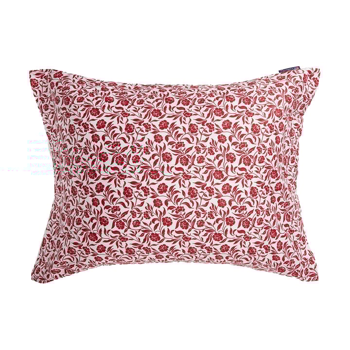 Flower printed cotton sateen pudebetræk 50x60 cm - Hvid-rød - Lexington