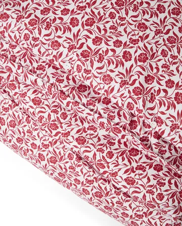 Flower printed cotton sateen sengesæt - Hvid-rød - Lexington