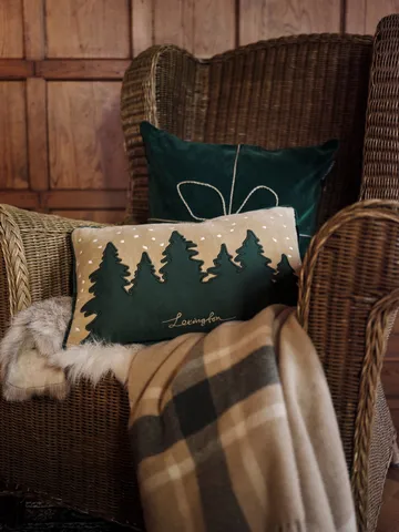 Frame checked recycled plaid 130x170 cm - Beige-grøn - Lexington