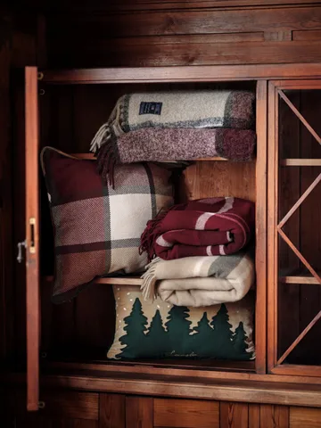 Frame checked recycled plaid 130x170 cm - Beige-grøn - Lexington