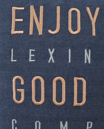 Good Life Herringbone Flannel pudebetræk 50x50 cm - Steel Blue - Lexington