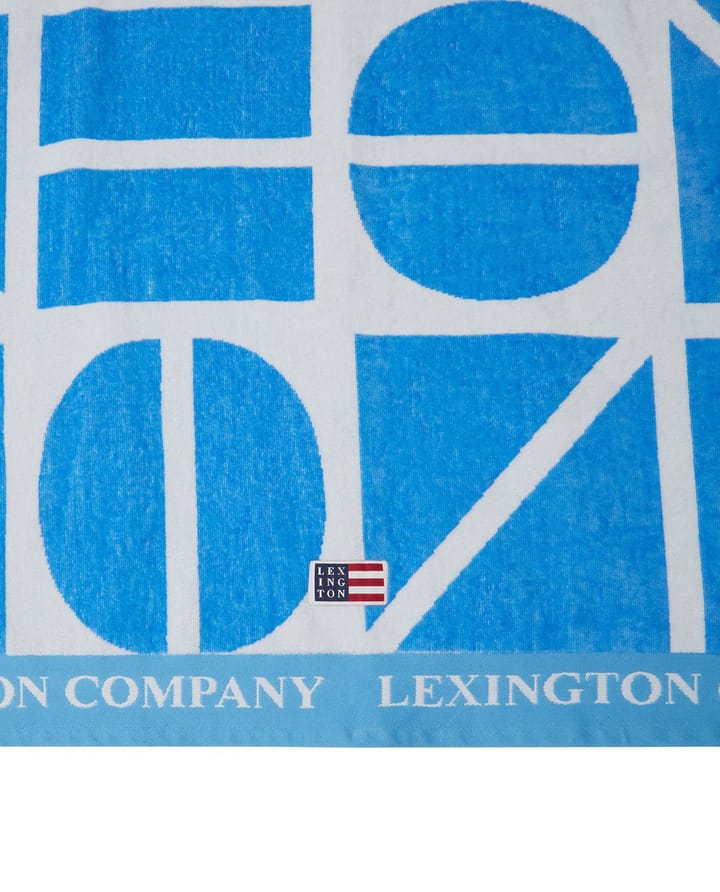 Graphic Cotton Velour badehåndklæde 100x180 cm - Blue - Lexington