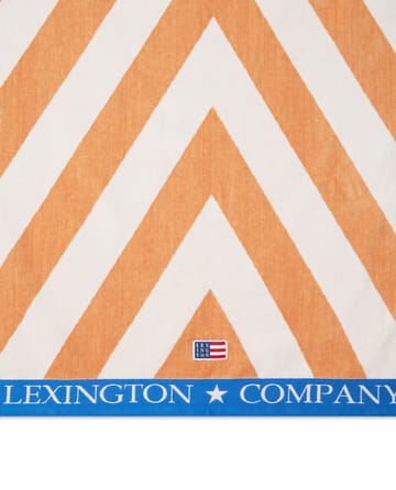 Graphic Cotton Velour strandhåndklæde 100x180 cm - Beige/Hvid/Blå - Lexington