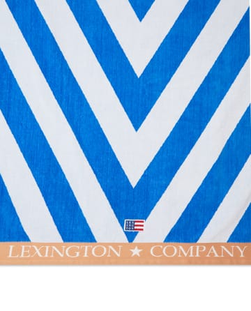 Graphic Cotton Velour strandhåndklæde 100x180 cm - Blå/Hvid/Beige - Lexington