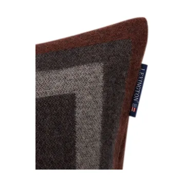 Graphic Recycled Wool pudebetræk 50x50 cm - Dark gray/White/Brown - Lexington