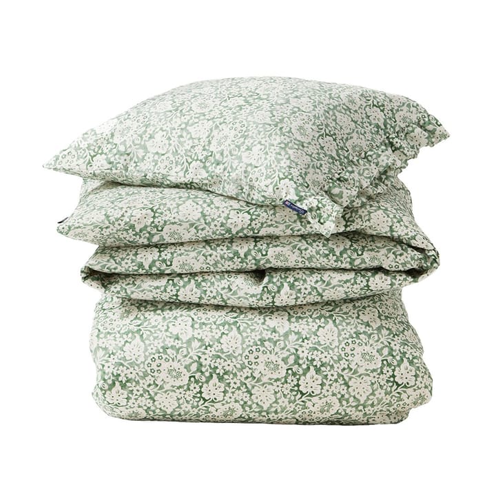 Green Floral Printed Cotton Sateen sengetøjssæt - 50x60 cm, 220x220 cm - Lexington