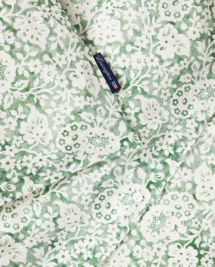 Green Floral Printed Cotton Sateen sengetøjssæt, 50x60 cm, 220x220 cm Lexington