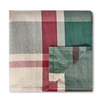 Grøn-rød Checked linne/bomuldsdug - 150 x 250 cm - Lexington