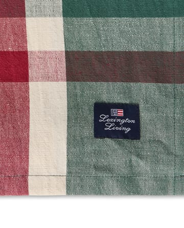 Grøn-rød Checked linne/bomuldsdug - 150 x 350 cm - Lexington