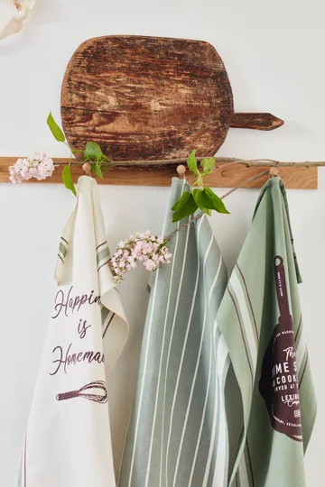 Hapiness Organic Cotton viskestykke 50x70 cm - White/Green - Lexington