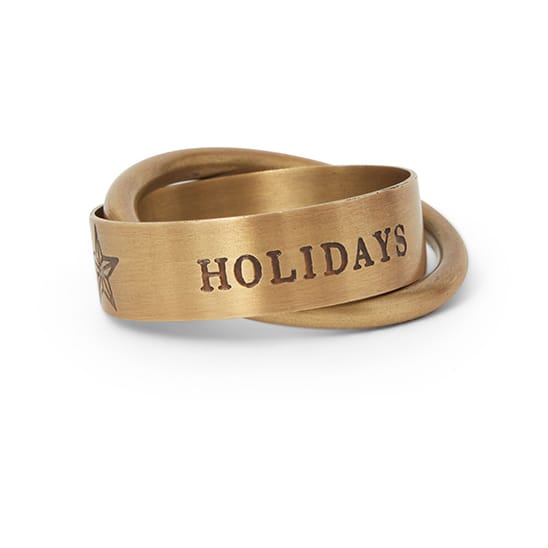 Happy Holidays Brass servietring Ø4 cm - Gold - Lexington
