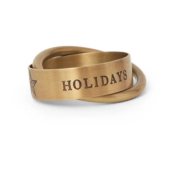 Happy Holidays Brass servietring Ø4 cm, Gold Lexington