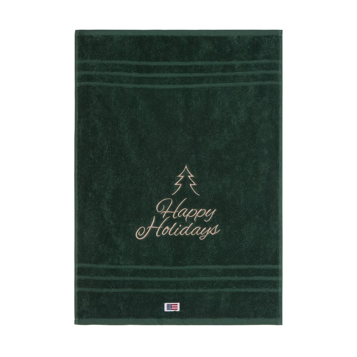 Happy Holidays Juniper økologisk håndklæde 50x70 cm, Green-Light Beige Lexington