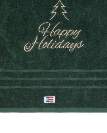 Happy Holidays Juniper økologisk håndklæde 50x70 cm - Green-Light Beige - Lexington