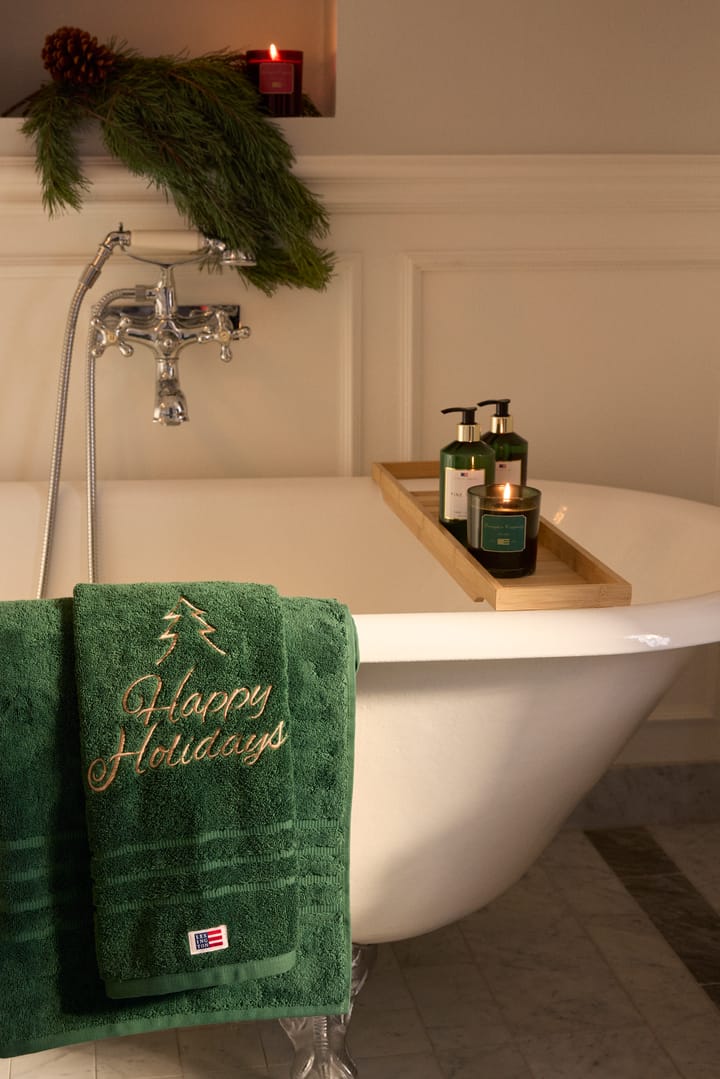 Happy Holidays Juniper økologisk håndklæde 50x70 cm, Green-Light Beige Lexington