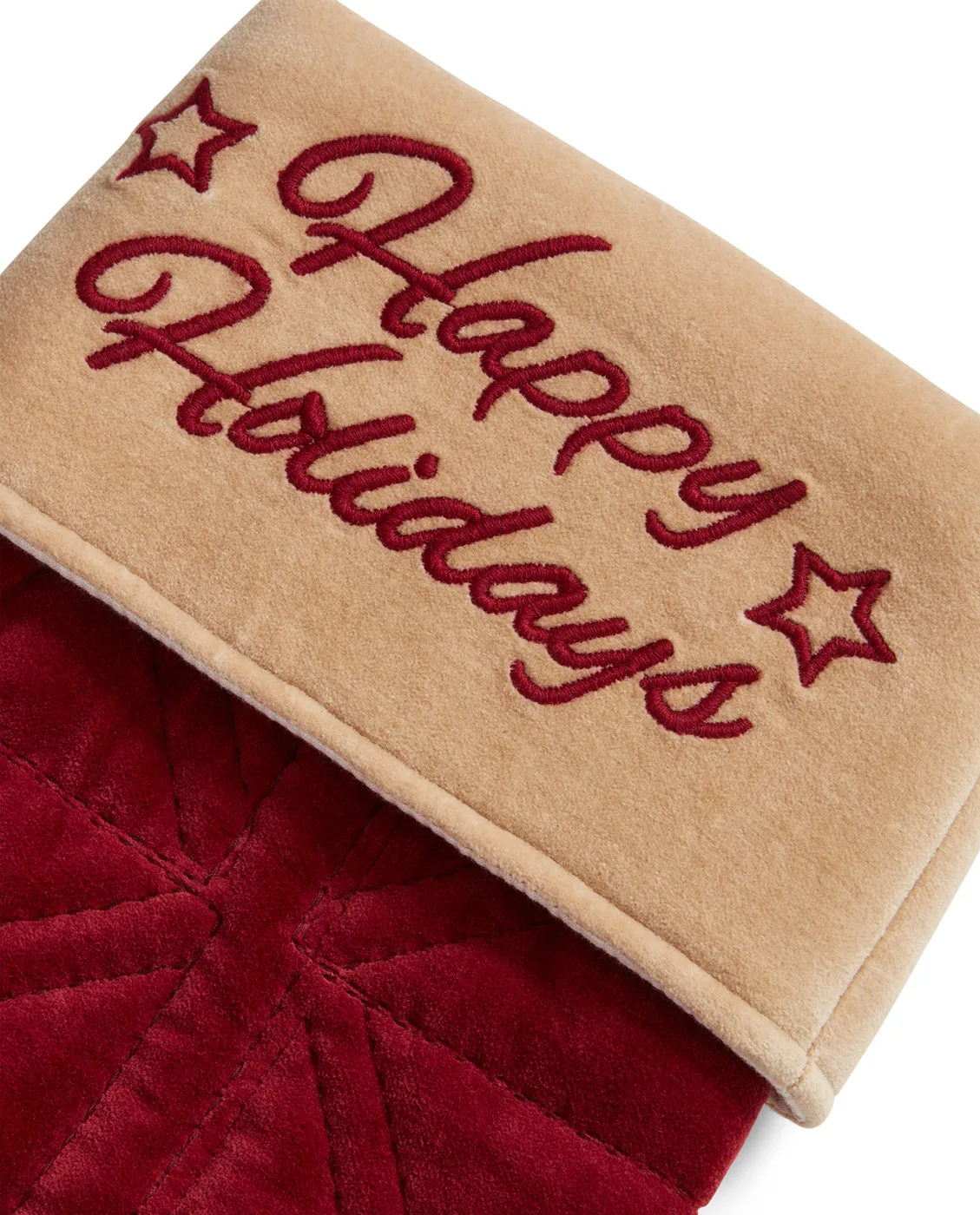 Happy Holidays velvet julestrømpe, Rød Lexington