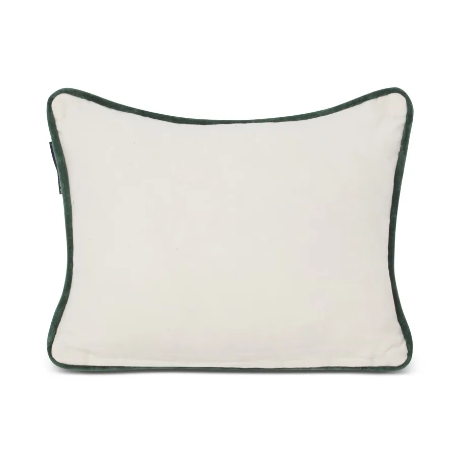 Holiday Car Organic Cotton Velvet pude 30x40 cm, White/Red multi Lexington