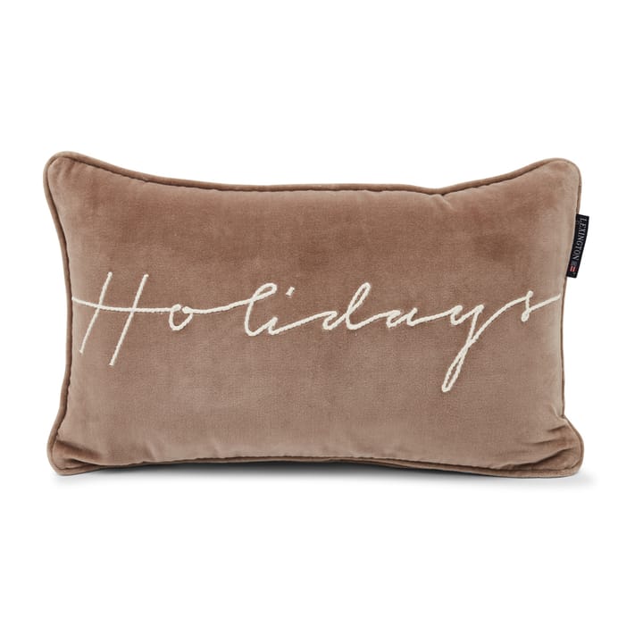 Holidays Cotton Velvet pude 30x50 cm, Mid brown-white Lexington