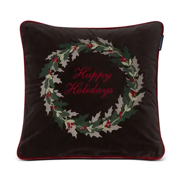 Holly Wrath Cotton Velvet pudebetræk 50x50 cm - Dark grey/Green/Red - Lexington