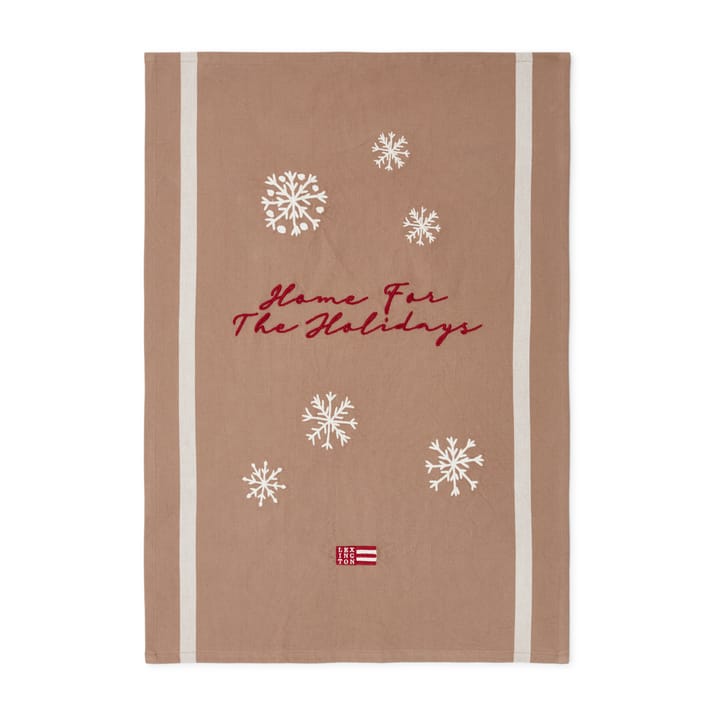 Home for the Holidays viskestykke 50x70 cm - Mid brown-off white-red - Lexington