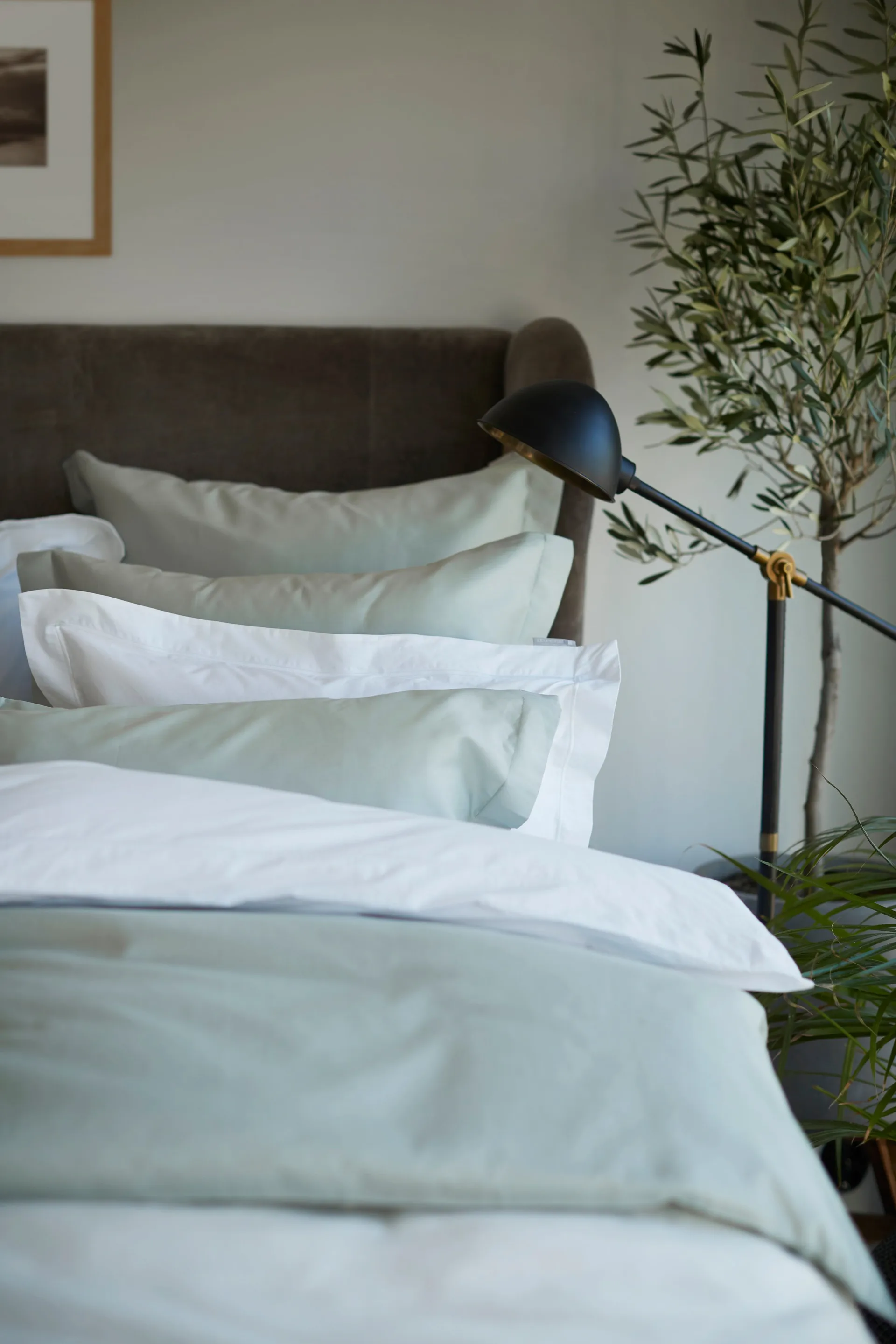 Hotel Cotton Sateen dynebetræk 150x210 cm, Sage green Lexington
