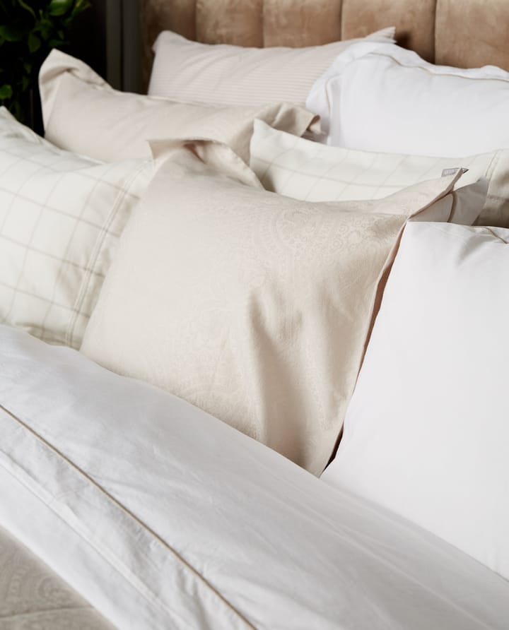 Hotel Percale dynebetræk 220x220 cm, Hvid/Lysbeige Lexington