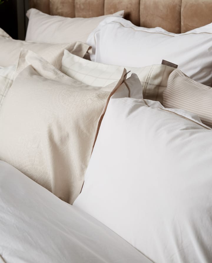 Hotel Percale pudebetræk 65x65 cm, Hvid/Lysbeige Lexington