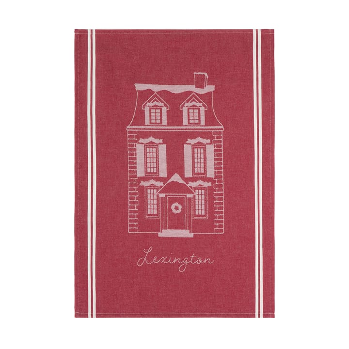 House økologisk bomuld viskestykke 50x70 cm - Red-white - Lexington