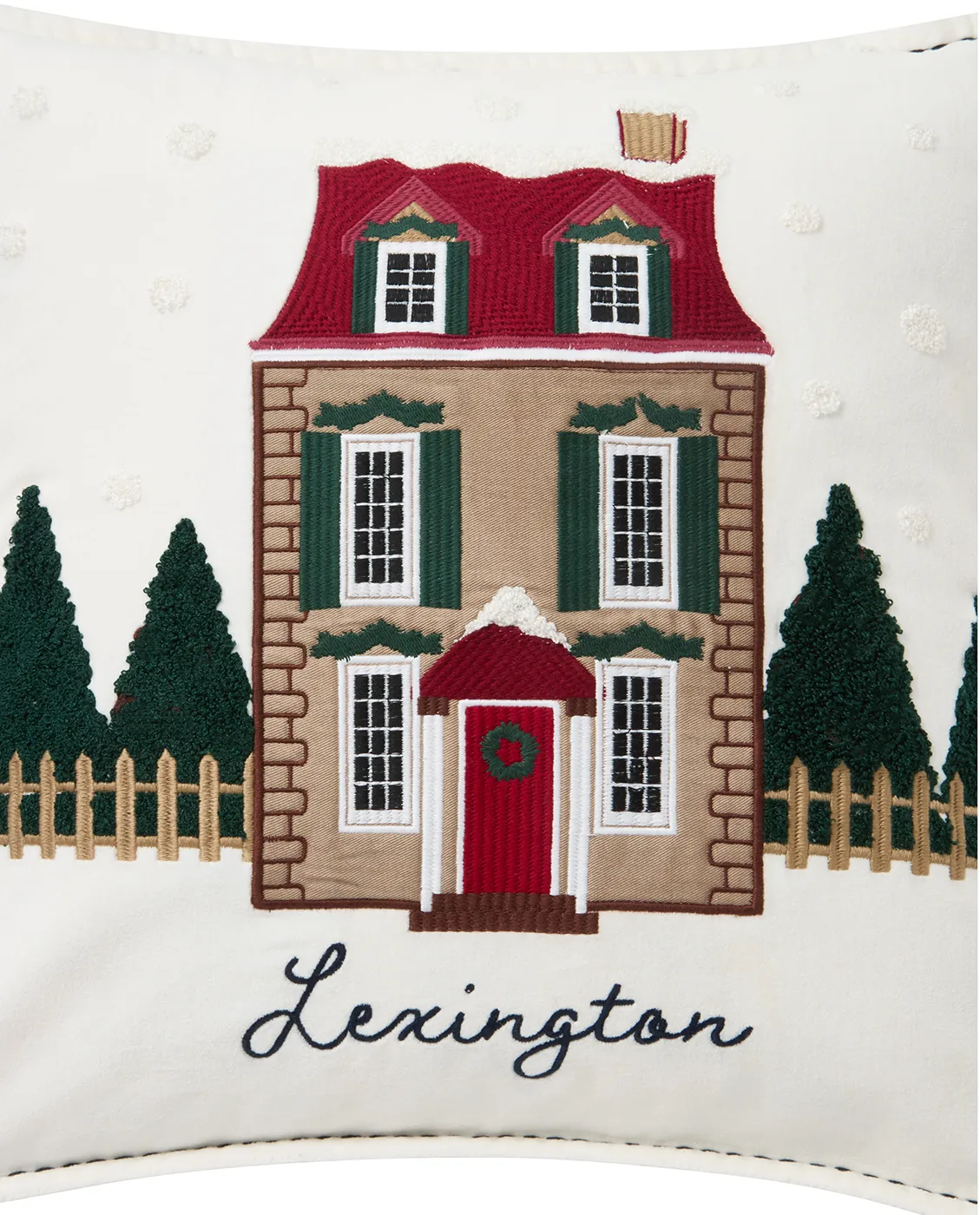 House økologisk bomuldsfløjl pudebetræk 50x50 cm, White-multi Lexington