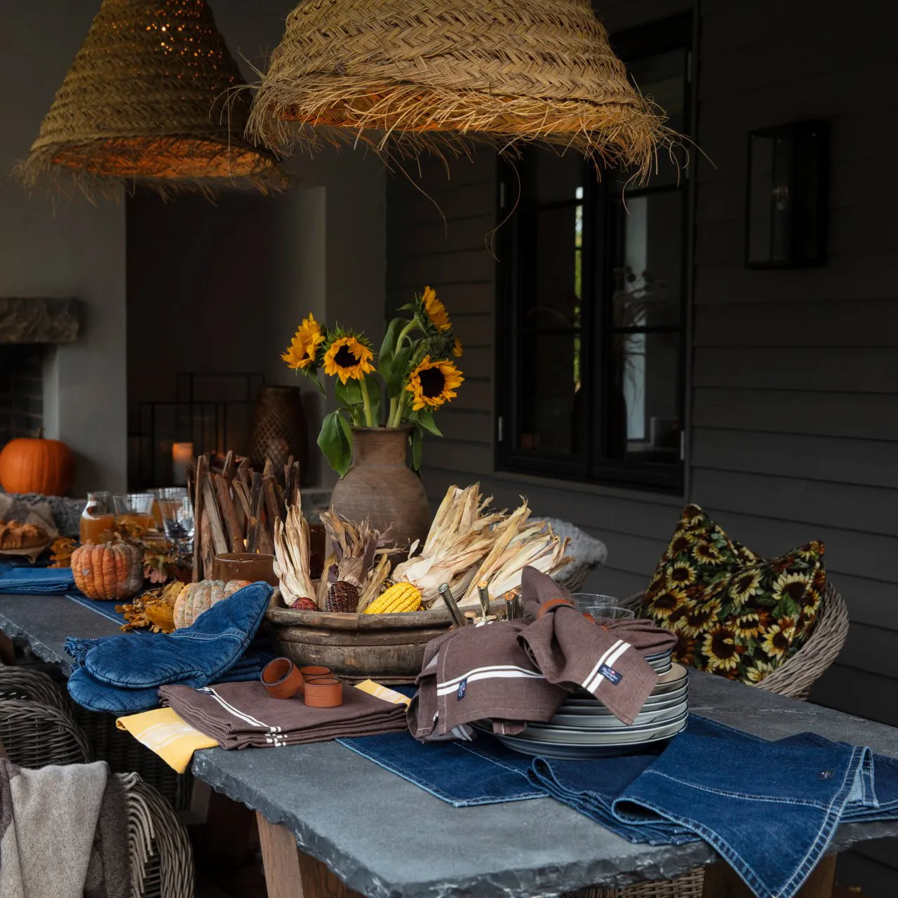 Icons Denim grillhandske, Denim blue Lexington