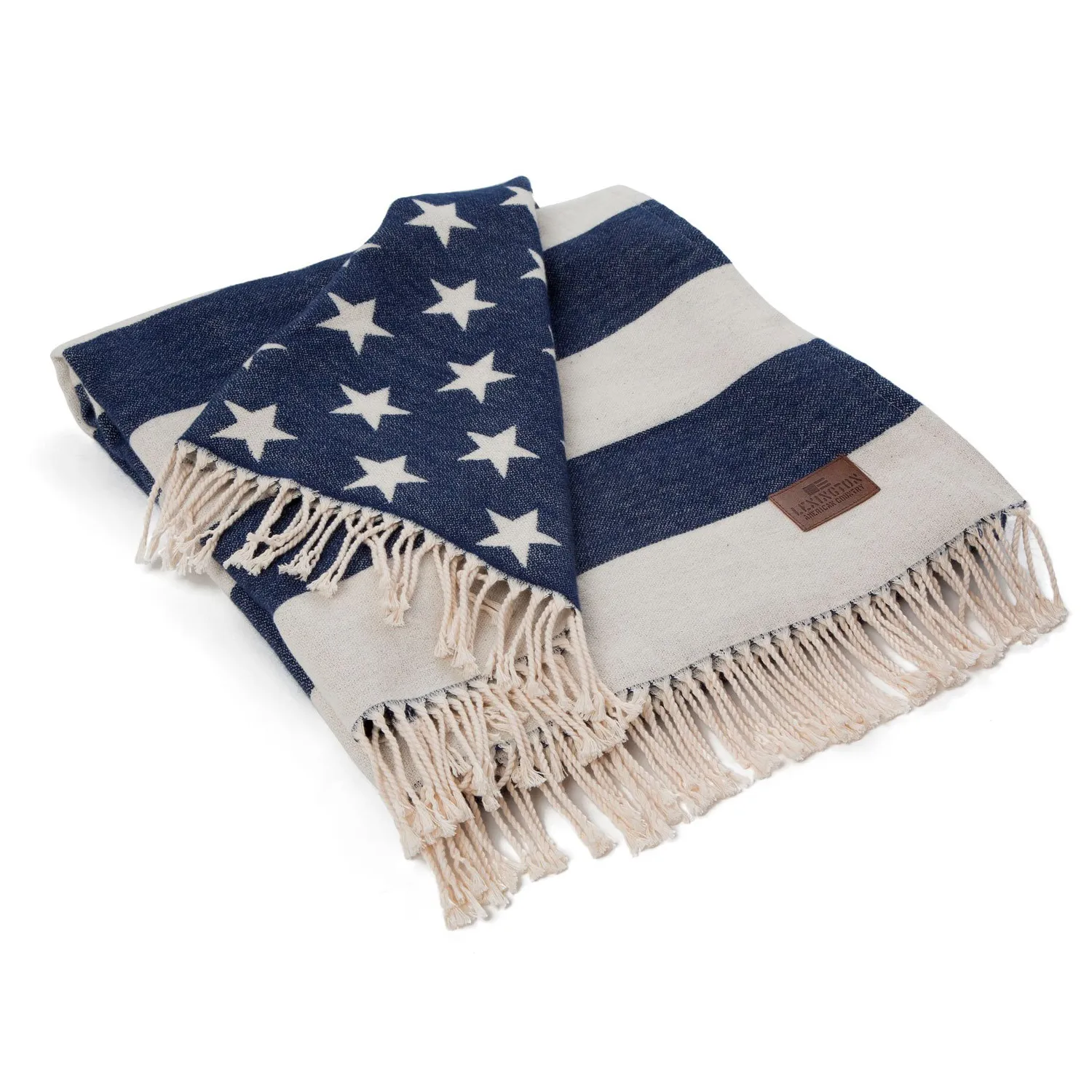 Icons Flag plaid 130x170 cm, White/Navy Lexington