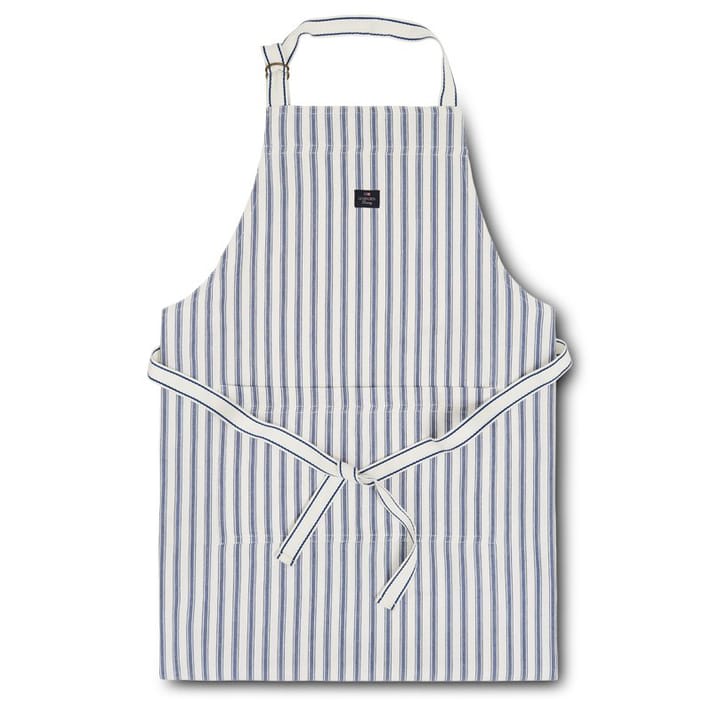 Icons Herringbone Striped forklæde - Blue/White - Lexington