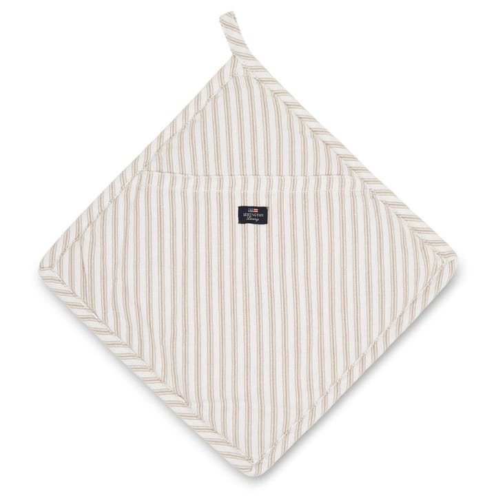 Icons Herringbone Striped grydelap - Beige/White - Lexington