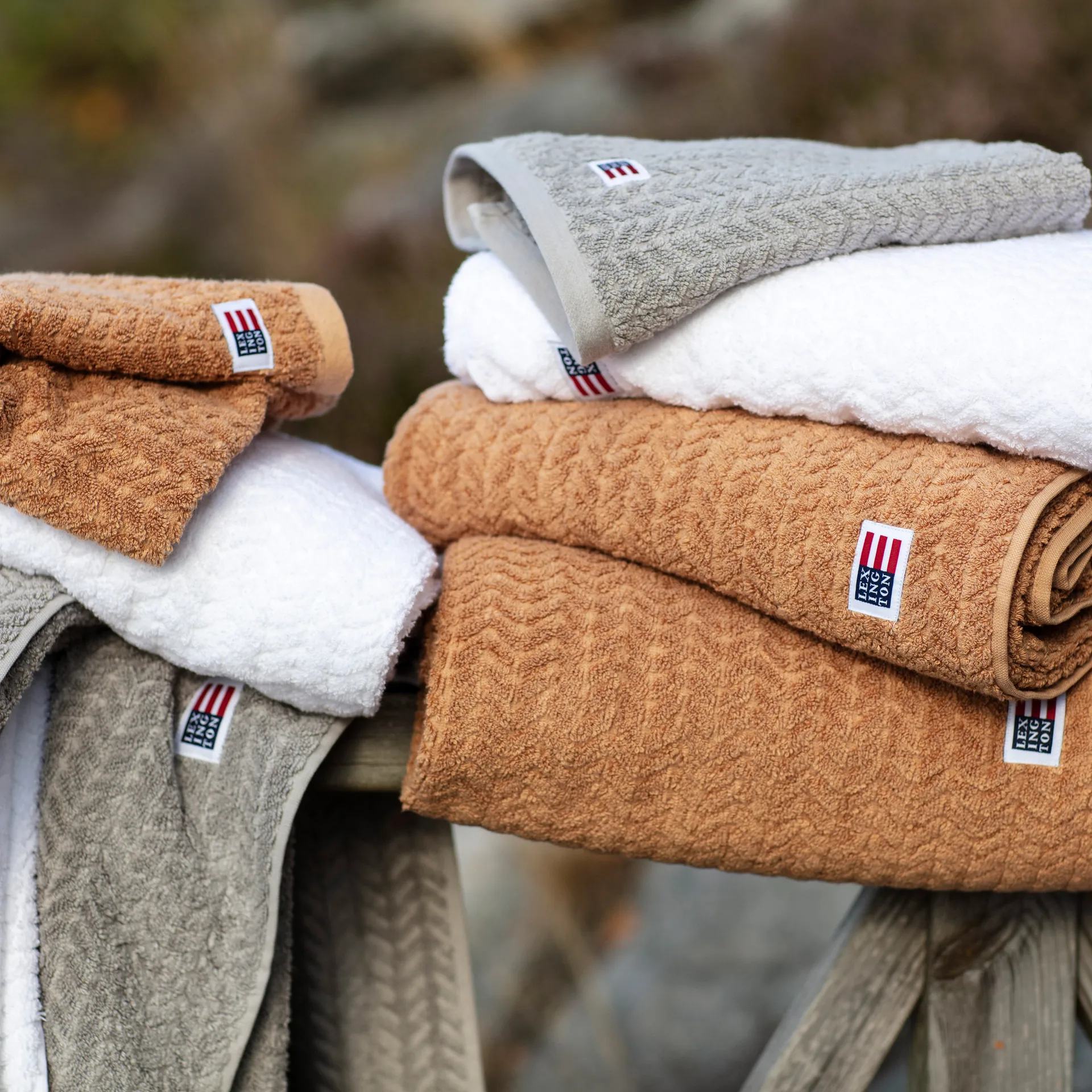 Icons Structured badehåndklæde 100x150 cm, White Lexington