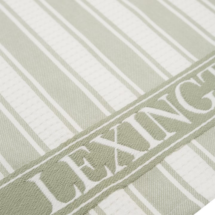 Icons Waffle Striped viskestykke 50x70 cm, Sage green/White Lexington