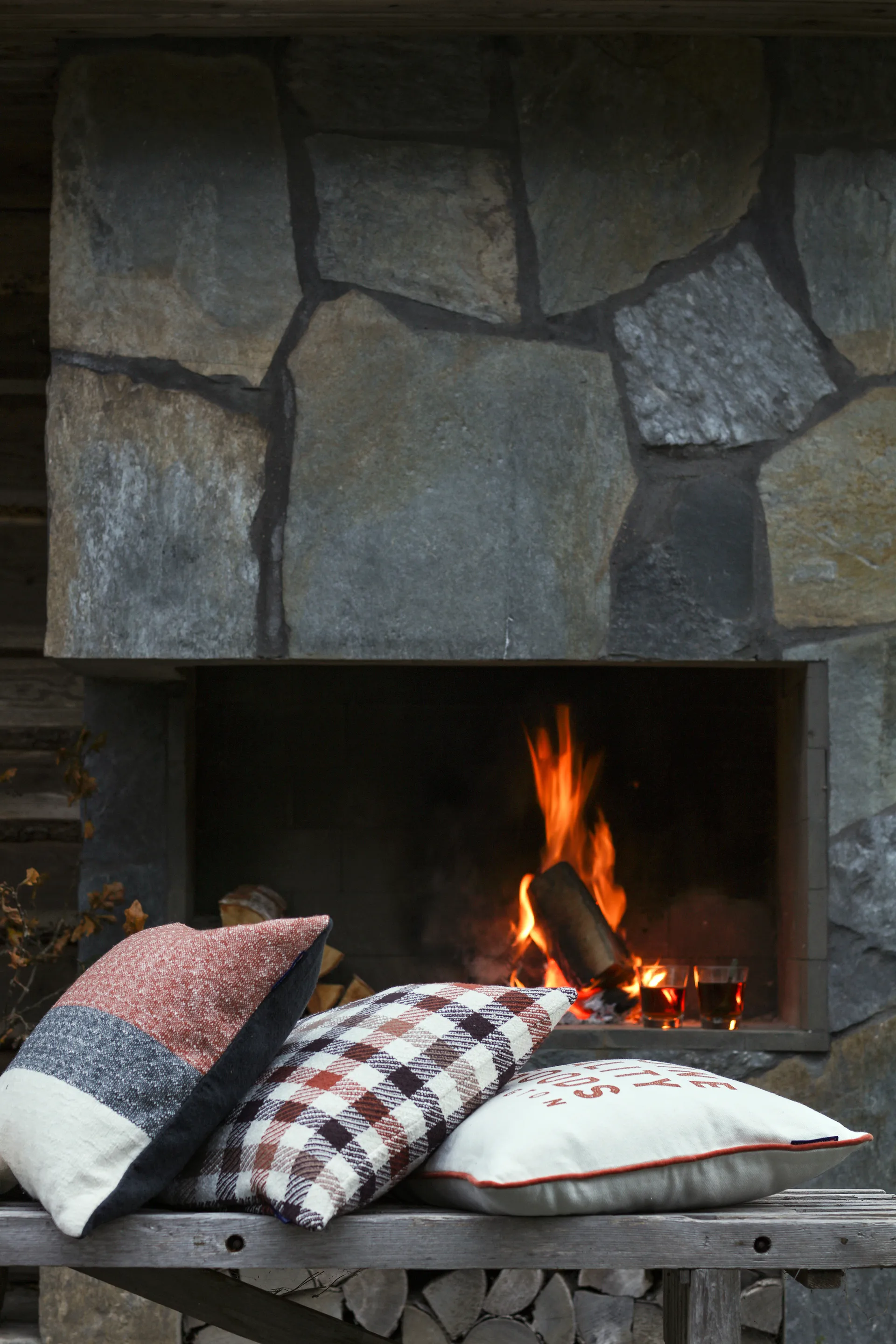 Irregula Striped Cotton pudebetræk 50x50 cm, Copper/Gray Lexington