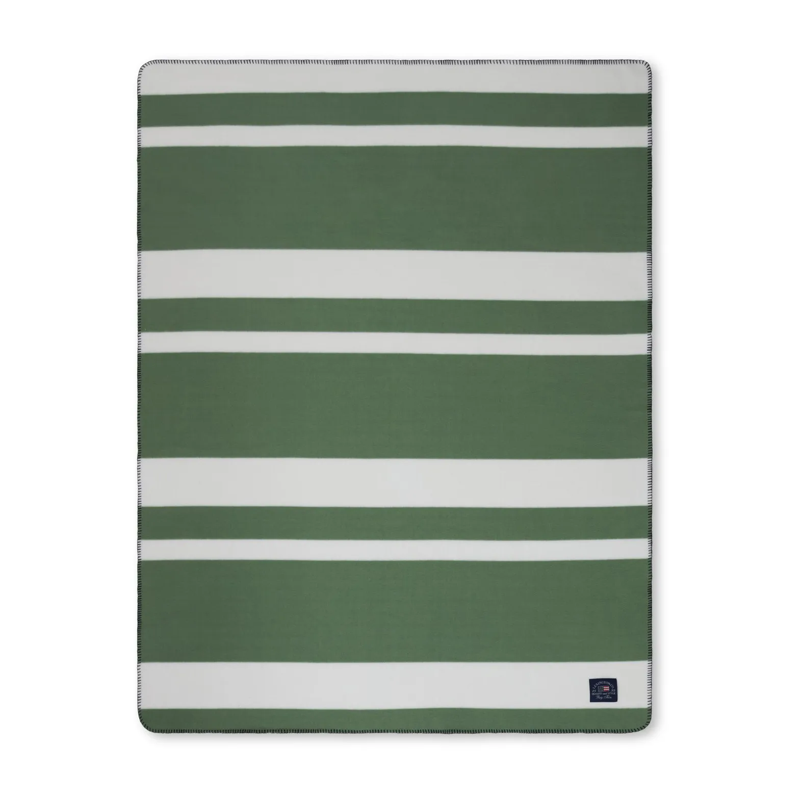 Irregular Striped Fleecetæppe 130x170 cm, Green/White Lexington