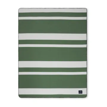 Irregular Striped Fleecetæppe 130x170 cm - Green/White - Lexington