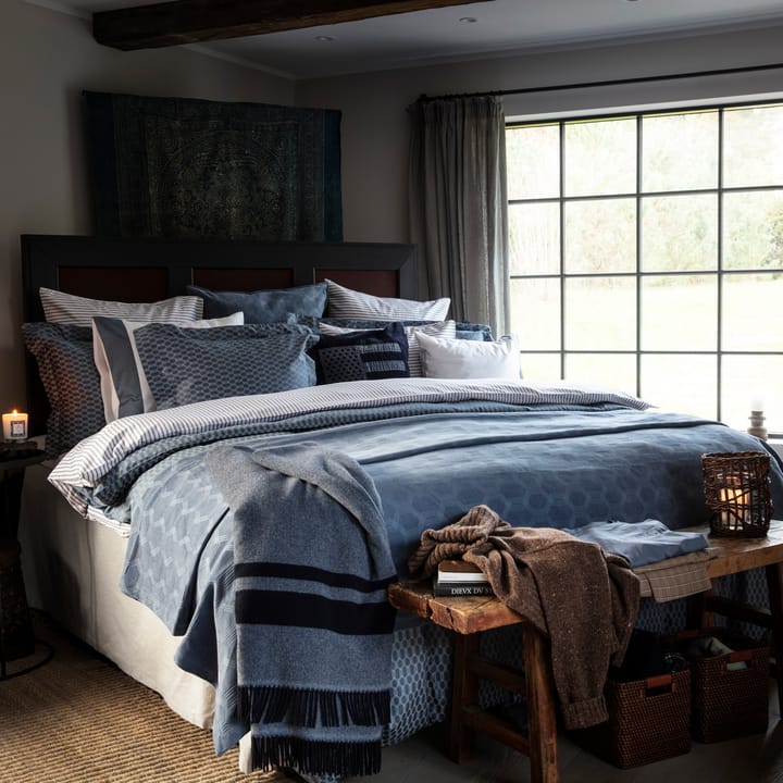 Jacquard sengetæppe 240x260 cm - Steel blue - Lexington