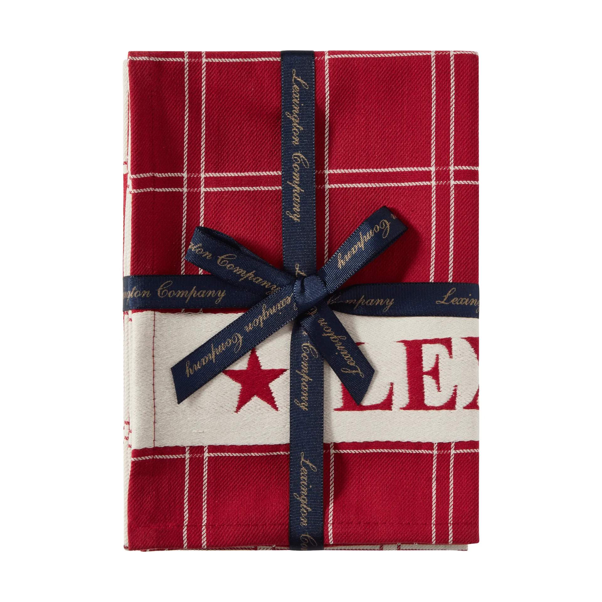 Jacquardvævet bomuldsviskestykke 2-pak, Red-white, 50x70 cm Lexington