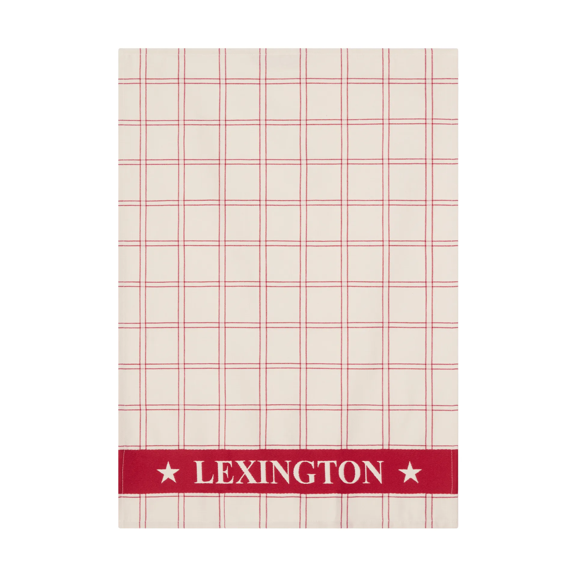Jacquardvævet bomuldsviskestykke 2-pak, Red-white, 50x70 cm Lexington