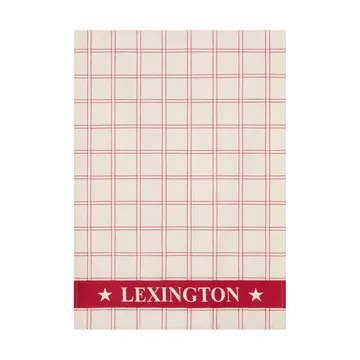 Jacquardvævet bomuldsviskestykke 2-pak - Red-white, 50x70 cm - Lexington