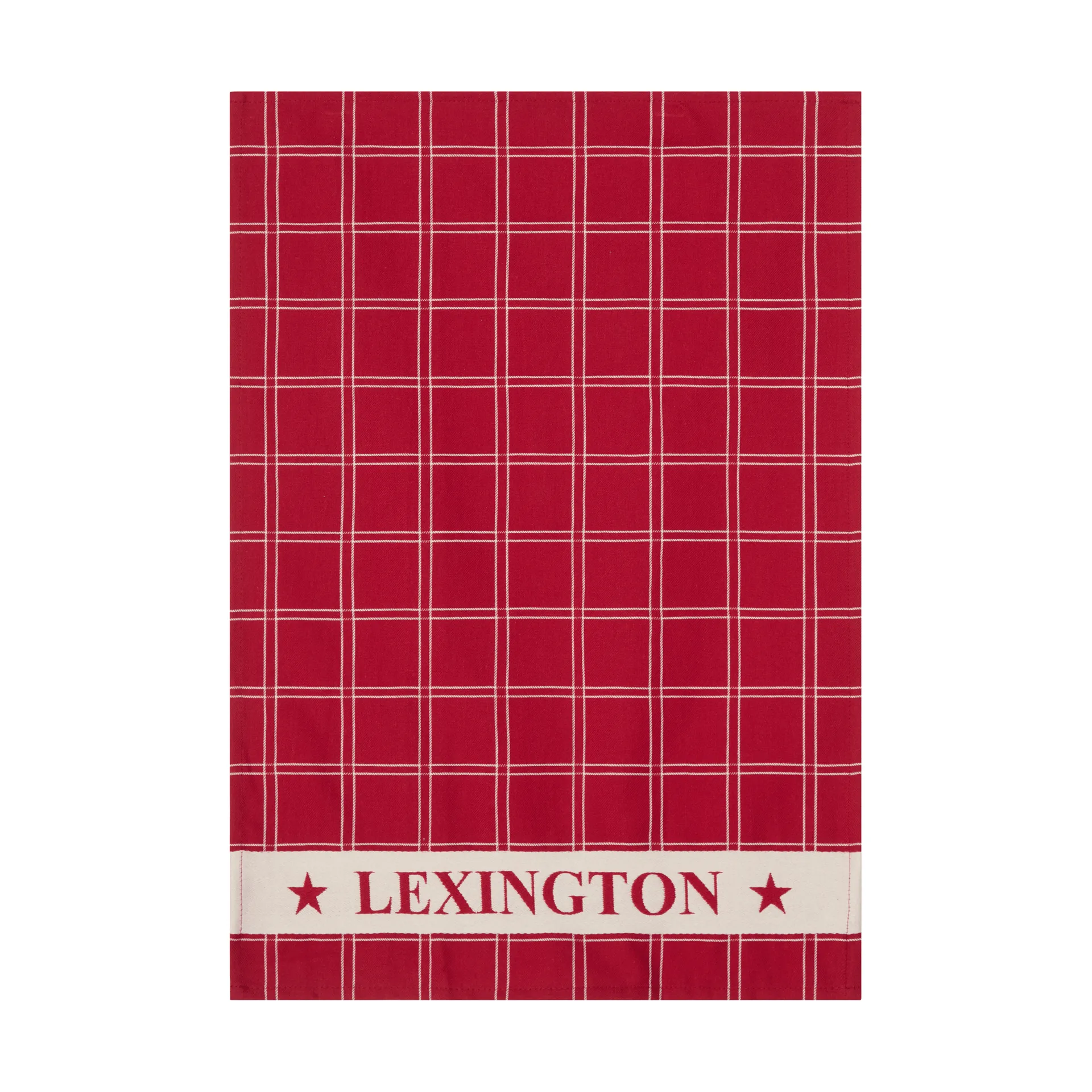 Jacquardvævet bomuldsviskestykke 2-pak, Red-white, 50x70 cm Lexington